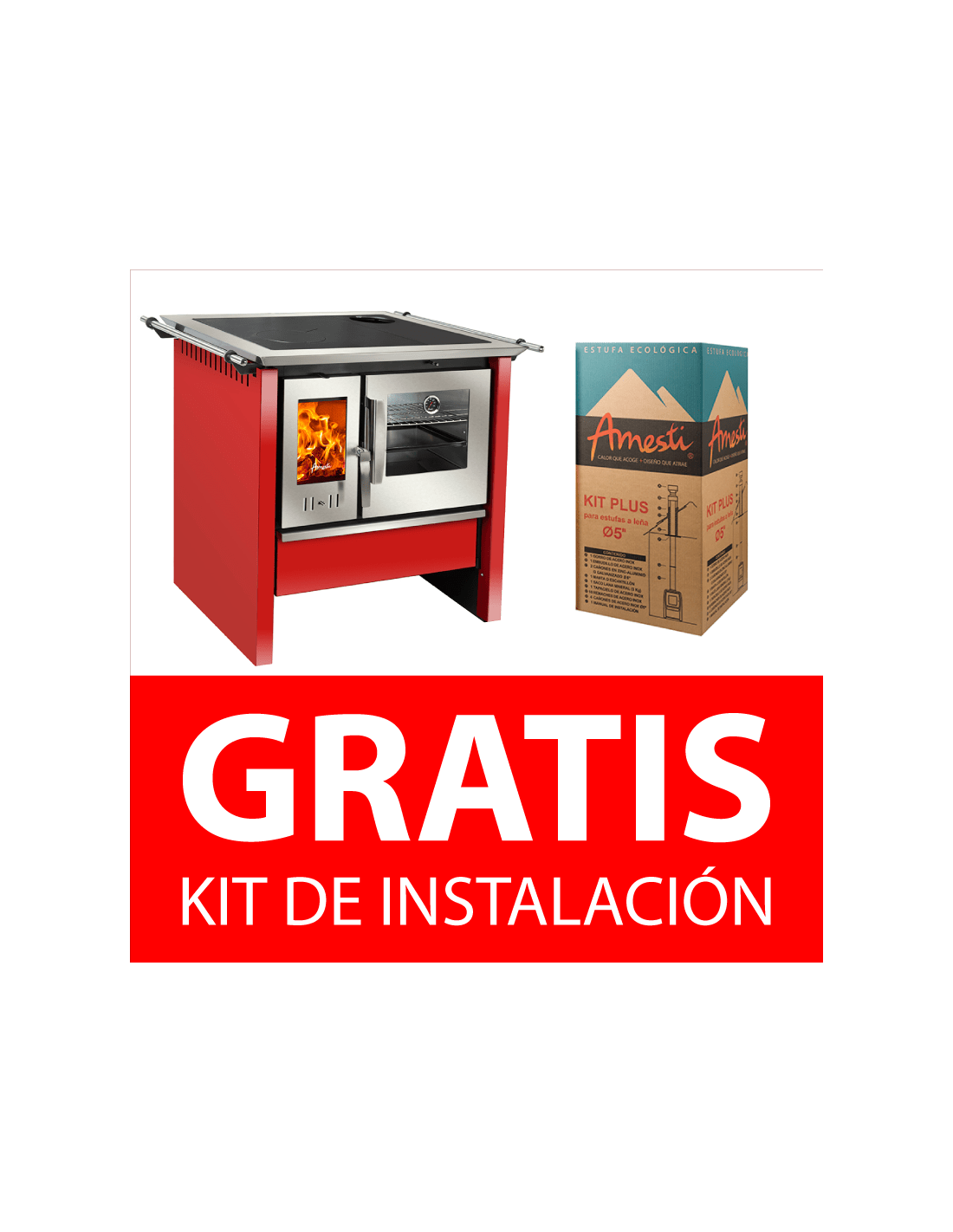 Combo Cocina Allegra roja + KIT DE INSTALACIÓN GRATIS